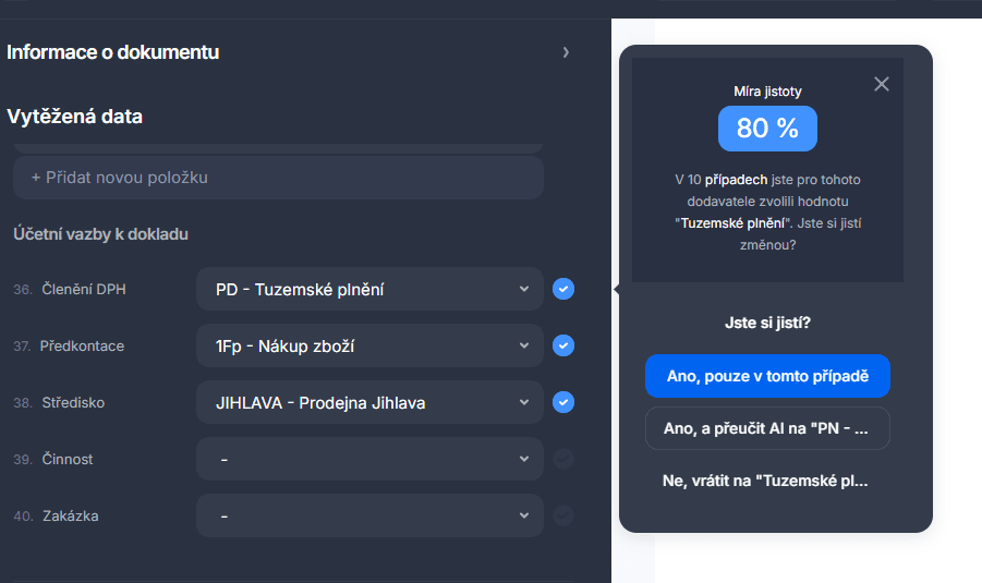 Funkce přeučení v Digitoo.ai